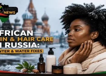 African skin and hair care in Russia during winter