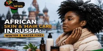 African skin and hair care in Russia during winter