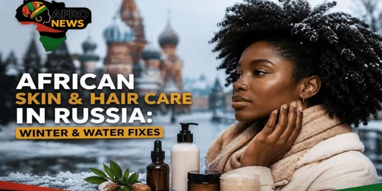 African skin and hair care in Russia during winter