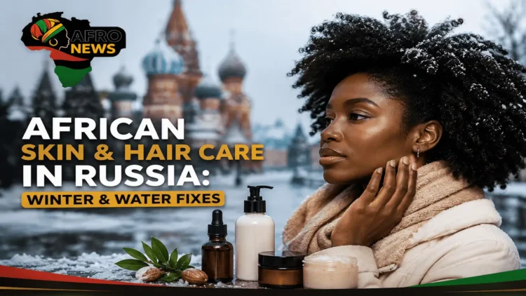 African skin and hair care in Russia during winter