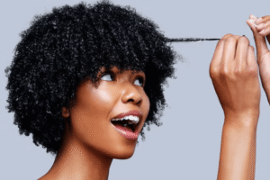 image showing an African lady with her afro hair