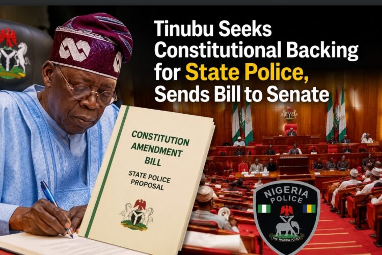 Tinubu Seeks Constitutional Backing for State Police, Sends Bill to Senate