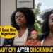 Viral video thumbnail of a Nigerian woman breaking down online discussing migration struggles.