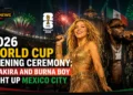 Shakira and Burna Boy at the iconic Estadio Azteca in Mexico world cup 2026