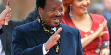 image of president Biya and wife