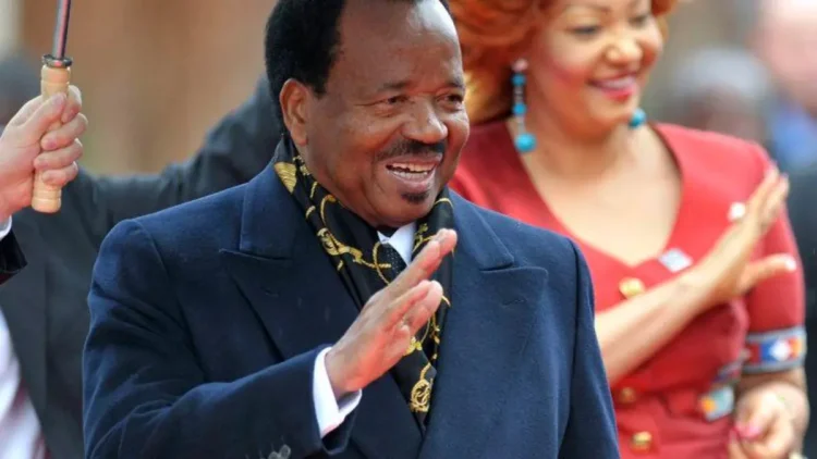 image of president Biya and wife