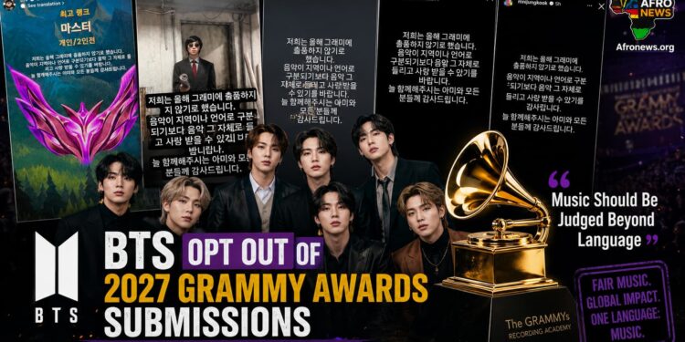 BTS Opt Out of 2027 Grammy Awards Submissions
