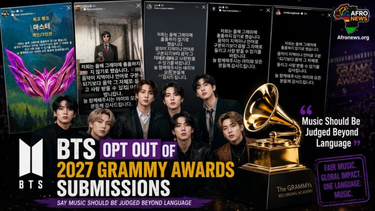 BTS Opt Out of 2027 Grammy Awards Submissions