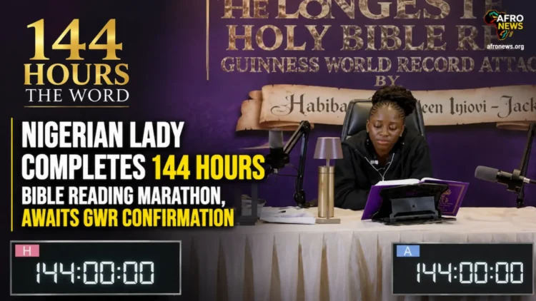 Nigerian Woman Completes 144-Hour Bible Reading Marathon, Awaits Guinness World Record Confirmation