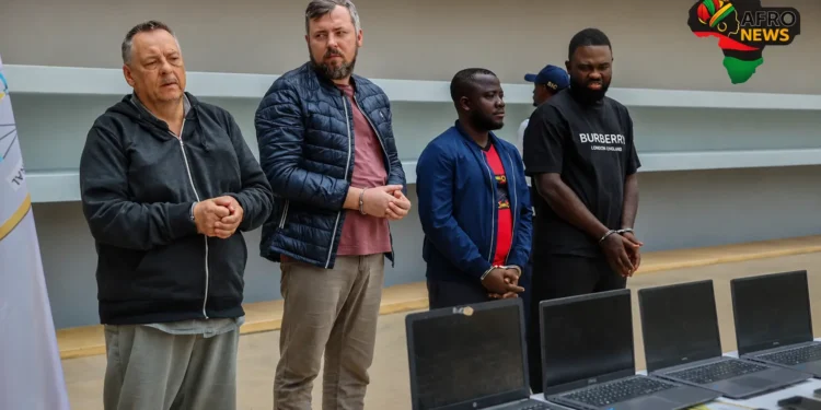 faces of jailed Russians and other two faces of Angola