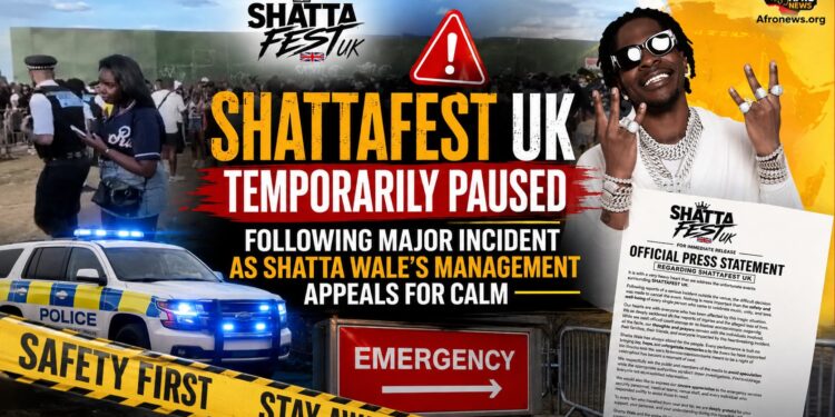 ShattaFest UK Temporarily Paused Following Major Incident as Shatta Wale’s Management Appeals for Calm