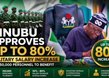 Tinubu Approves Up to 80% Military Salary Increase as 250,000 Personnel to Benefit