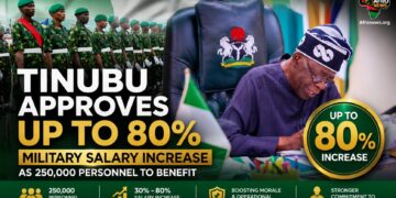 Tinubu Approves Up to 80% Military Salary Increase as 250,000 Personnel to Benefit