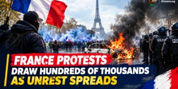 France Protests Draw Hundreds of Thousands as Unrest Spreads