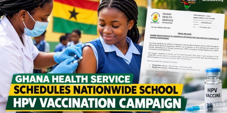 Ghana Health Service Schedules Nationwide School HPV Vaccination Campaign